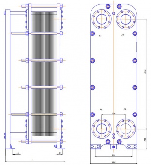 Теплообменник пластинчатый разборный Astera S37