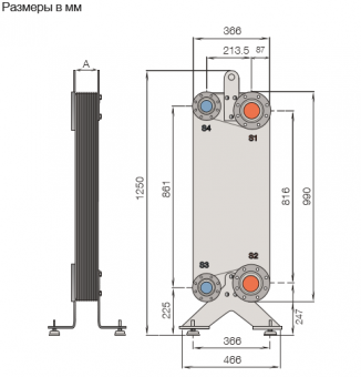 Теплообменник паяный пластинчатый  Alfa Laval CB300